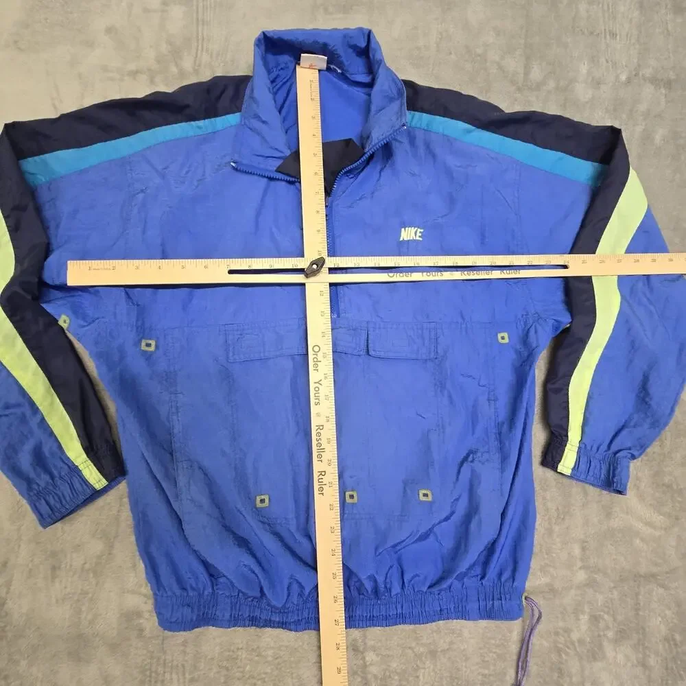 Vtg 80s Nike Windbreaker Jacket Men’s Medium Blue Pullover Half Zip Color Block